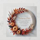 感謝祭モダンリースパンプキンス招待状 招待状 (正面/裏面)