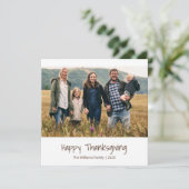 感謝祭モダン家族フォトタイポグラフィ シーズンカード (スタンド正面)