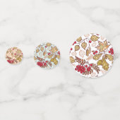 感謝祭モダン引用文紅葉レッドベリー コンフェッティ (正面)