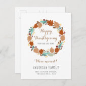 感謝祭モダン秋リースホリデームービング 案内ポストカード (正面/裏面)