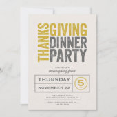 感謝祭モダン素朴ディナーパーティー 招待状 (正面)