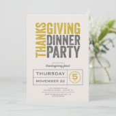 感謝祭モダン素朴ディナーパーティー 招待状 (スタンド正面)
