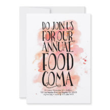 感謝祭モダン食品昏睡招待状