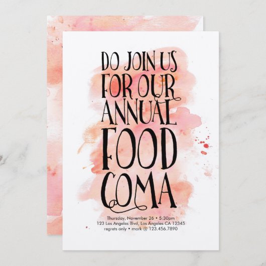 感謝祭モダン食品昏睡招待状 招待状 (正面/裏面)