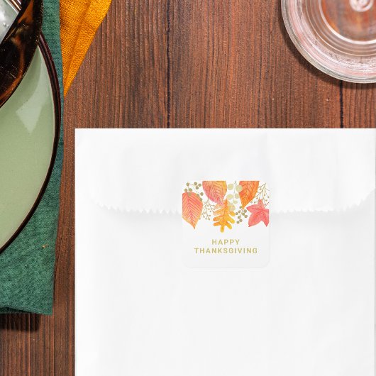 感謝祭モダン スクエアシール