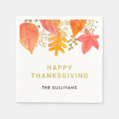 感謝祭モダン スタンダードカクテルナプキン (正面)