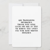 感謝祭モナリザピルグリム 招待状 (裏面)