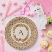 感謝祭モノグラムパーソナライズされた ペーパープレート (パーティー)