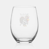 感謝祭モー七面牛の頭おもしろい秋男性を ステムなしワイングラス (裏面)