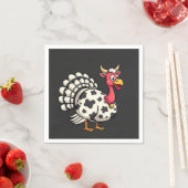 感謝祭モー七面牛頭おもしろい秋家族 スタンダードカクテルナプキン (インサイチュ)