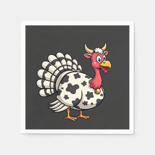 感謝祭モー七面牛頭おもしろい秋家族 スタンダードカクテルナプキン (正面)