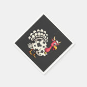 感謝祭モー七面牛頭おもしろい秋家族 スタンダードカクテルナプキン (角)