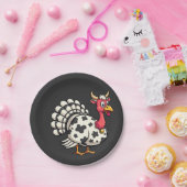 感謝祭モー七面牛頭おもしろい秋家族 ペーパープレート (パーティー)