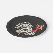 感謝祭モー七面牛頭おもしろい秋家族 ペーパープレート (アングル)