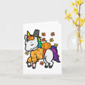 感謝祭ユニコーンカワイイ秋ガールズキッズ幼児 カード (黄色い花)
