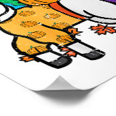 感謝祭ユニコーンカワイイ秋ガールズキッズ幼児 ポスター (角)