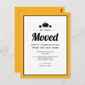 感謝祭ユニーク休日の引越し告知 ポストカード (正面/裏面)
