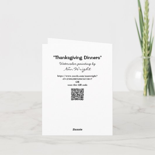 感謝祭ユーモアのあるのディナーとハーフタイムカード カード (裏面)