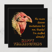 感謝祭ユーモアのあるディナーパーティの招待状 招待状 (正面/裏面)