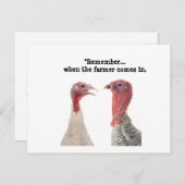 感謝祭ユーモアのあるトルコアドバイス ポストカード (正面/裏面)