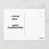 感謝祭ユーモアのあるトルコアドバイス ポストカード (裏面)