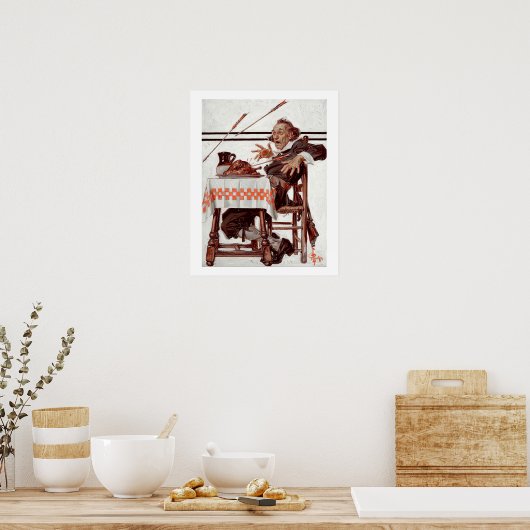 感謝祭ユーモアのあるヴィンテージアートのポスター ポスター (キッチン)