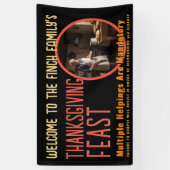 感謝祭ユーモアのある家族の祝宴のバナー 横断幕 (縦)