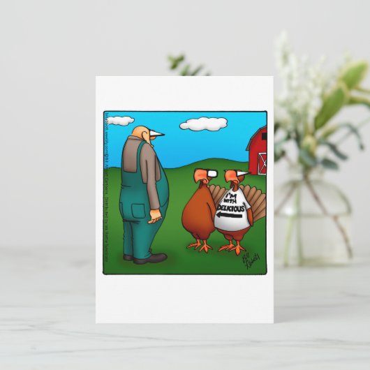 感謝祭ユーモアのディナーパーティの招待状 招待状 (スタンド正面)