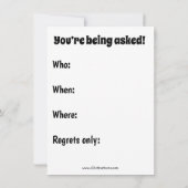 感謝祭ユーモアのディナー招待状 招待状 (裏面)