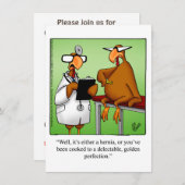 感謝祭ユーモアのディナー招待状 招待状 (正面/裏面)