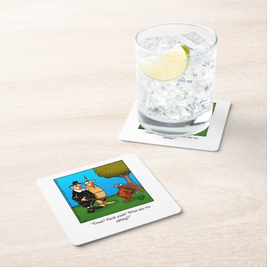 感謝祭ユーモアバーコースター スクエアペーパーコースター (インサイチュ)