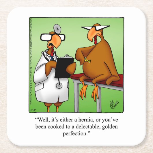 感謝祭ユーモアバーコースター スクエアペーパーコースター (正面)