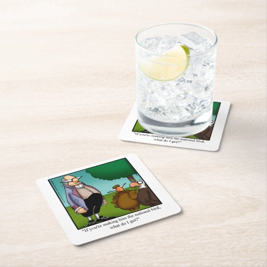 感謝祭ユーモアバーコースター スクエアペーパーコースター (インサイチュ)