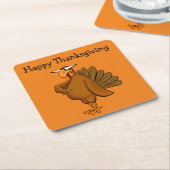感謝祭ユーモアバーコースター スクエアペーパーコースター (アングル)