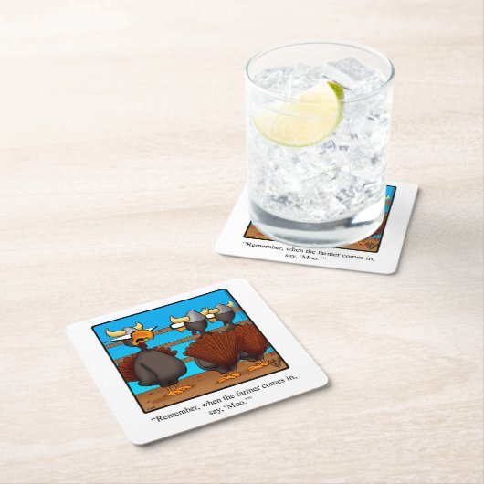 感謝祭ユーモアバーコースター スクエアペーパーコースター (インサイチュ)