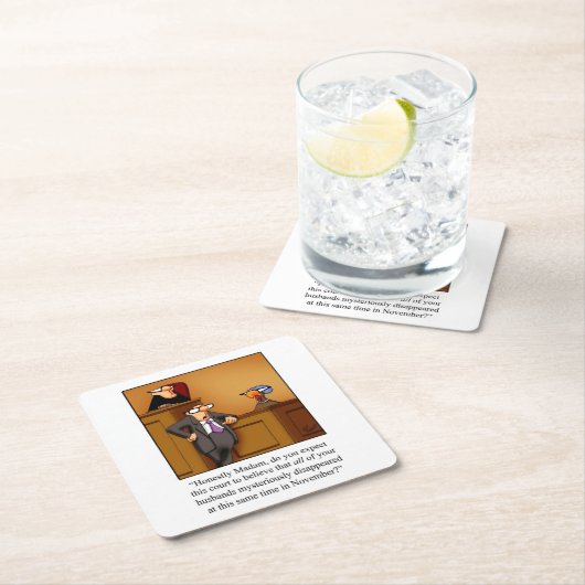 感謝祭ユーモアバーコースター スクエアペーパーコースター (インサイチュ)