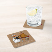 感謝祭ユーモアパーティーコースター スクエアペーパーコースター (インサイチュ)