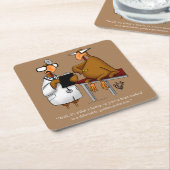 感謝祭ユーモアパーティーコースター スクエアペーパーコースター (アングル)