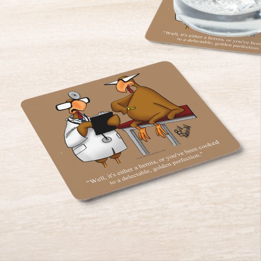 感謝祭ユーモアパーティーコースター スクエアペーパーコースター (アングル)