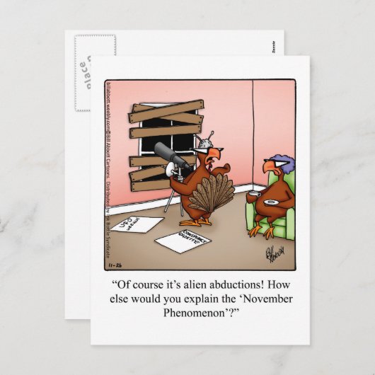 感謝祭ユーモアポストカード「スペクタクル」 シーズンポストカード (正面/裏面)