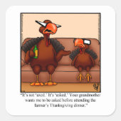 感謝祭ユーモア休日のシール スクエアシール (正面)