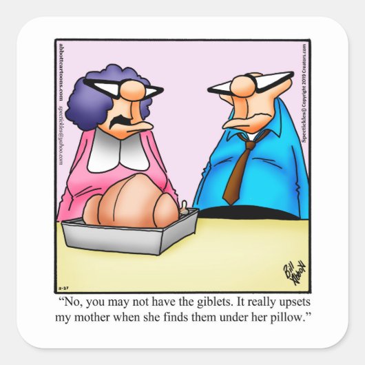 感謝祭ユーモア休日のシール スクエアシール (正面)