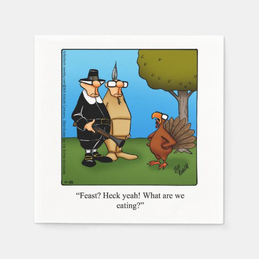 感謝祭ユーモア紙ナプキンス スタンダードカクテルナプキン (正面)