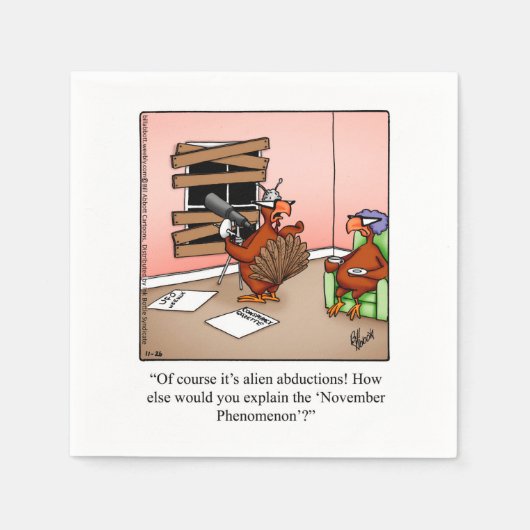 感謝祭ユーモア紙ナプキンス スタンダードカクテルナプキン (正面)