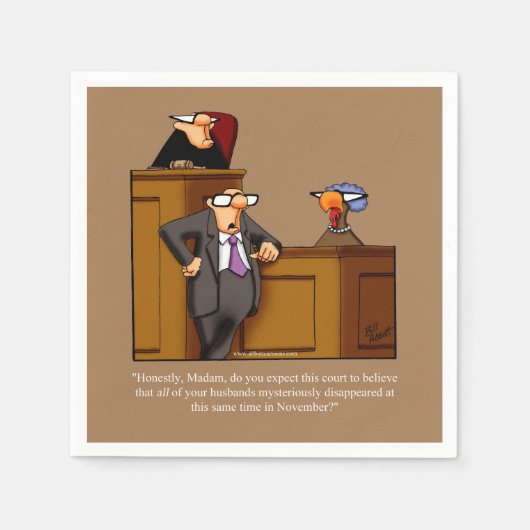 感謝祭ユーモア紙ナプキンス スタンダードカクテルナプキン (正面)