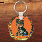 感謝祭ヨークシャーテリアポー キーホルダー (正面)