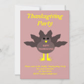 感謝祭ラッキングターキーカスタムパーティー招待状 マグネット招待状 (正面)