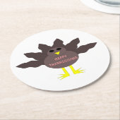 感謝祭ラッキングトルコ紙コースター ラウンドペーパーコースター (アングル)