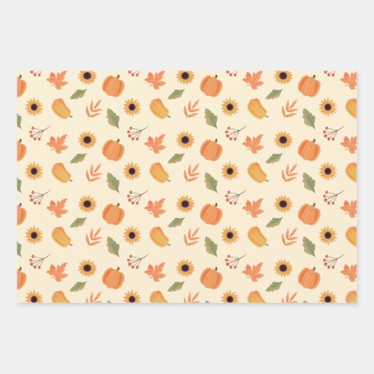 感謝祭ラッピング紙フラットシートセット3 ラッピングペーパーシート (正面)