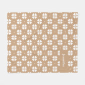 感謝祭ラブクローバー名前をカスタムする フリースブランケット (正面(横))